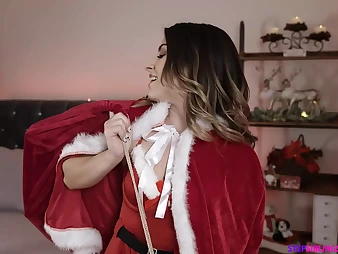 Jay Romero & Chanel Camryn tempt and eat each other's pussies for Christmas