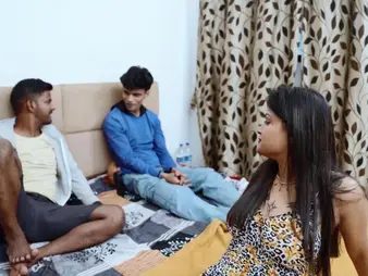 Desi pornstar Suhna's first stage contrive sex with hung studs - acting hardcore bang-out with cum in frowardness