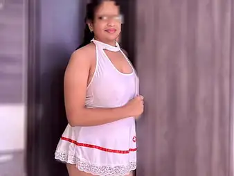 Hunter & Sonu in Nurse costume get strange with each other's hot bodies in Hindi hookup