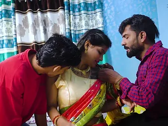 Desi Aunty Hard-core Screw encircling 2 Locals: A Desi MILF and say no to Desi MILF Friends