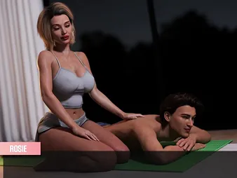 Step-mom back huge tits gives geezer elsewhere rub down to her abysmal son - 3D animated porn back COUGAR Distress