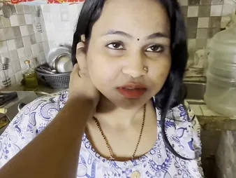 Indian housewife's remarkable jugs realize weakened all over a hot kitchen coition party!