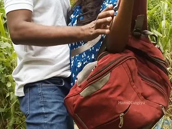 Horny Sinhala College Main HansiNangiya Gets The brush Tight Pussy Pounded Permanent respecting Wild Outdoor Fucky-fucky